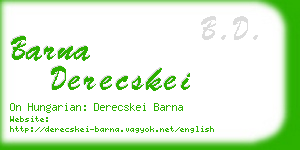 barna derecskei business card